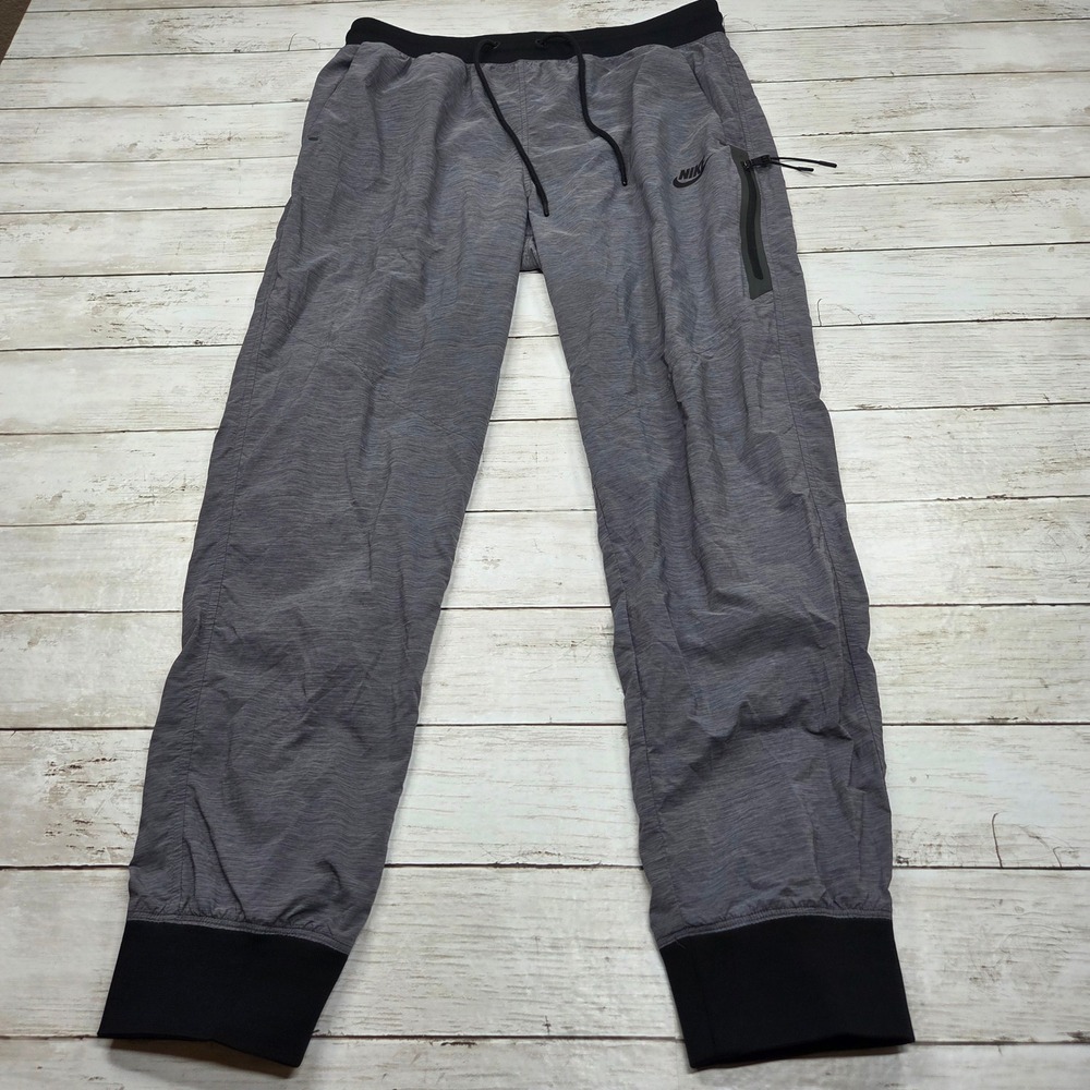 Nike Sportswear Tech Woven Jogger Pants 905126-060 Men M Grey Tapered Bonded Zip